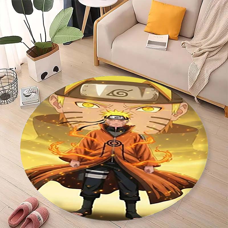 

Naruto Uzumaki Akatsuki Printed Round Rug Soft Anti-Slip Carpet for Home Bedroom Living Room Gaming Room Dorm Decor 80cm x 80cm