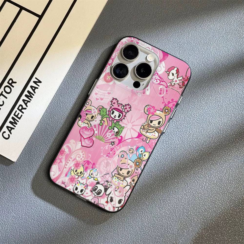 Japan Tokidoki Phone Case For IPhone 17 16 15 14 13 12 11 Corrugated Frosted Soft Cover Anti-Slip