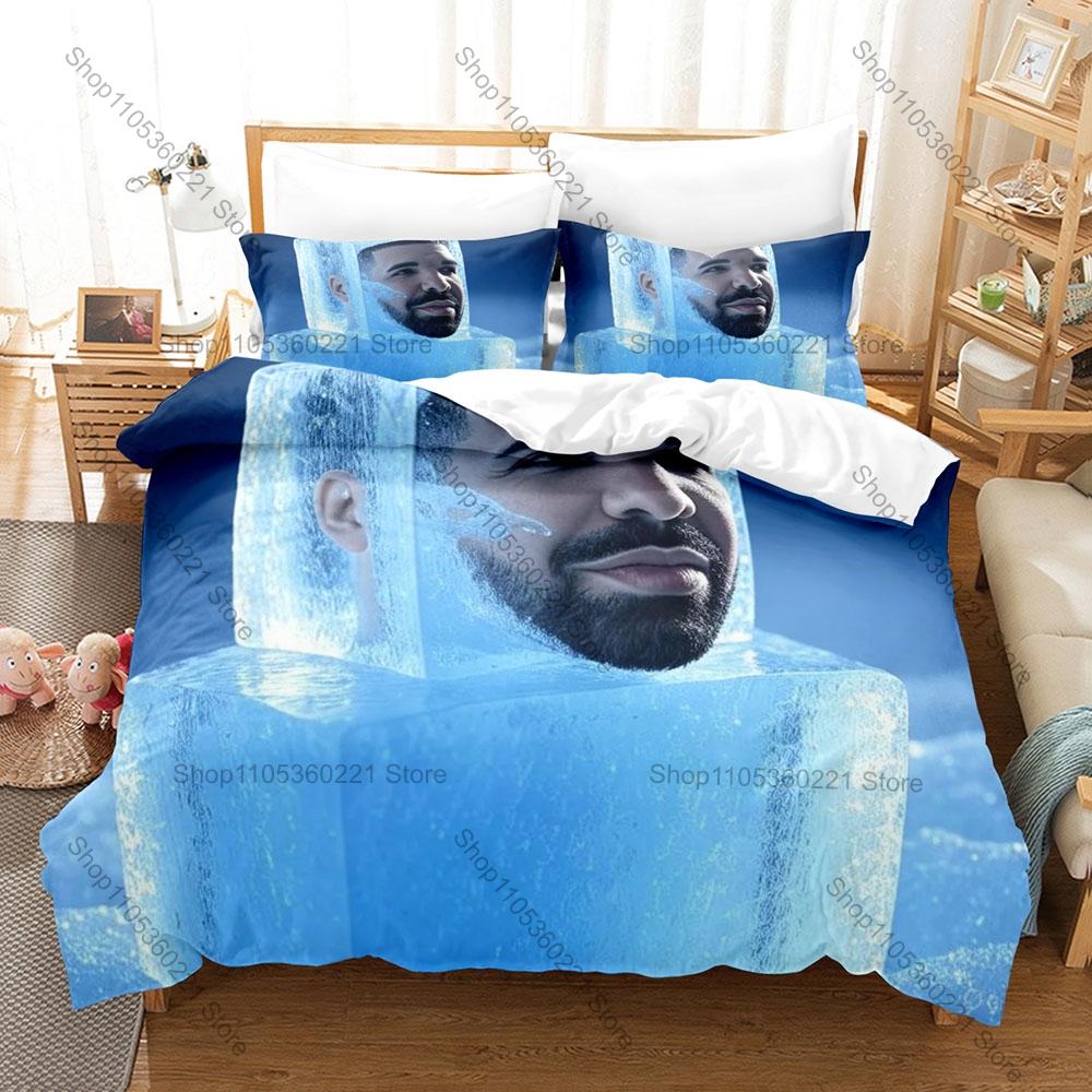 Drake Iceman Themed Bedding Set, Duvet Cover & 2 Pillowcases, Creative Graphic Pattern Breathable Fabric All Season