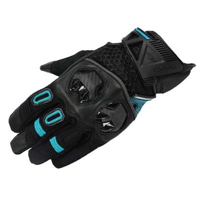 ROUGH&ROAD Motorcycle Gloves Jet Air Adventure Mesh Gloves Black/Cyan XL