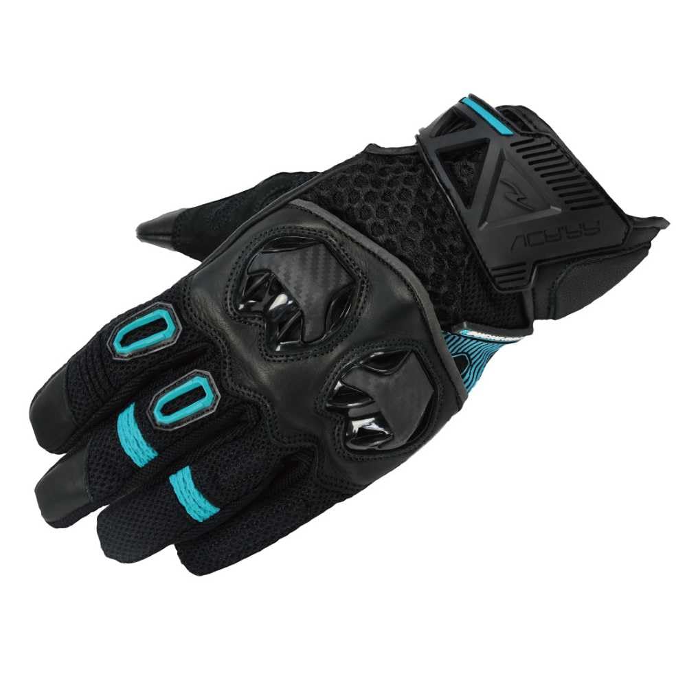 

ROUGH ROAD Jet Air Adventure Mesh Motorcycle Size & Gloves, Black/Cyan, LL, RR8426BK/CY4
