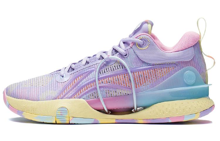 Li Ning Speed 8 Basketball Shoes Men s Low Top Lilac/Light Banana Yellow ABAS015-3 46
