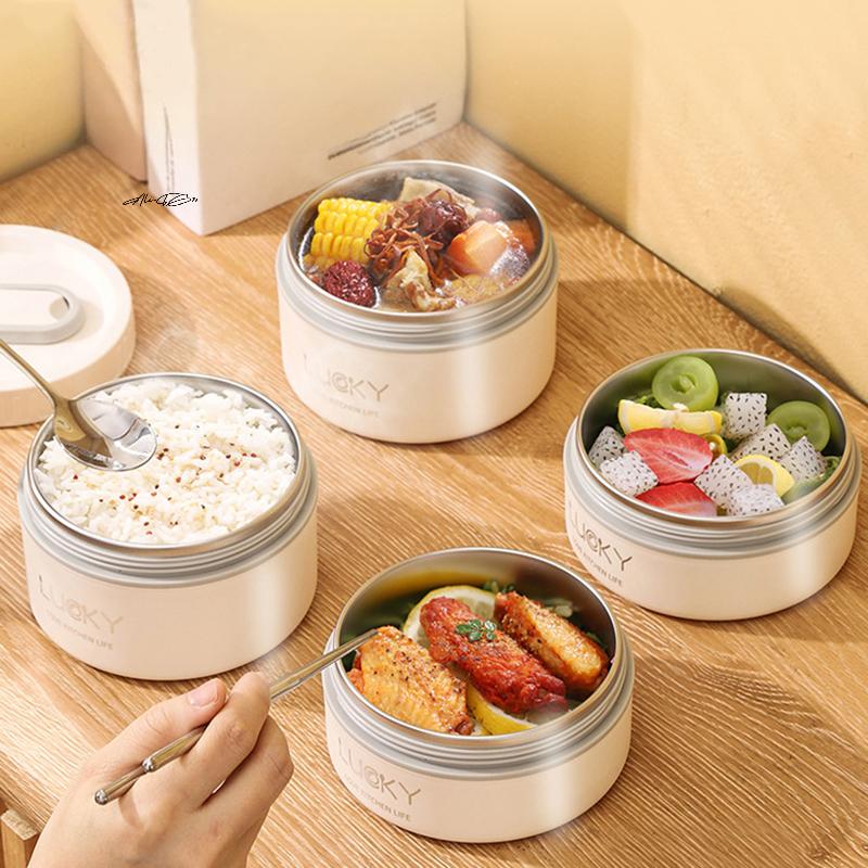 Fiambrera Térmica Portátil de Acero Inoxidable 304, Caja Bento Térmica, a Prueba de Fugas, Apta para Microondas, Contenedor para Ensalada y Comida