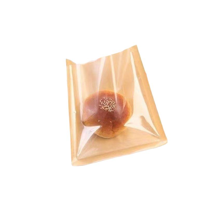 Oil-Proof Kraft Paper Bags with DIY Stickers for Doughnuts, Bread, and Bagels - Self-Sealing Disposable Bags