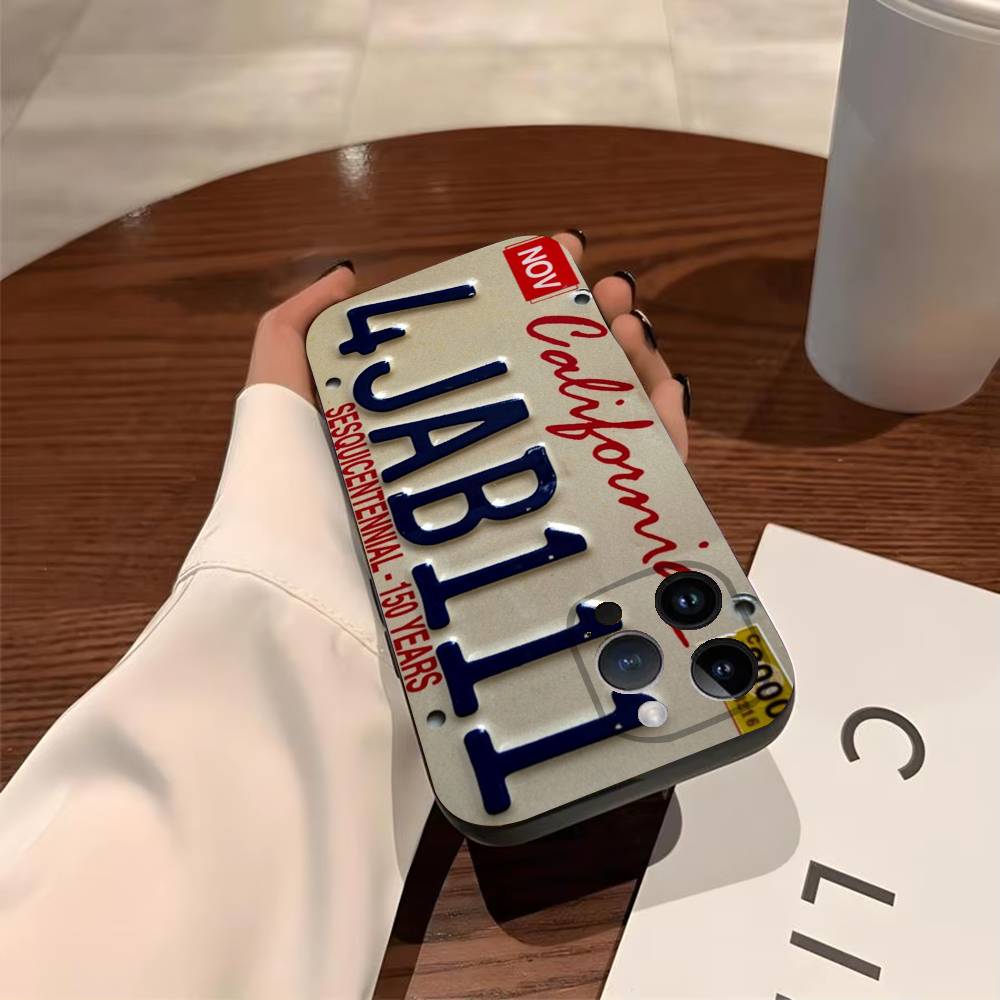 License Plate Phone Case for iPhone 17,16,15,14,13,12,11,Pro,X,Xs,Max,Plus Shockproof Cover
