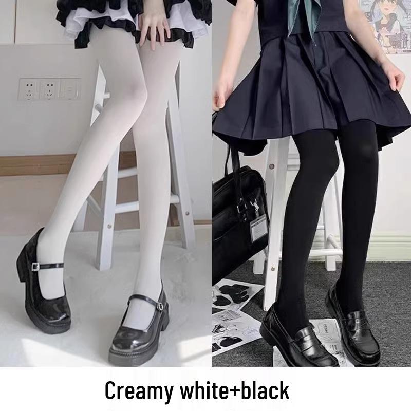 Białe jedwabne rajstopy damskie – seksowne, wyszczuplające długie skarpetki na wiosnę, jesień i zimę