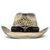 New Hollow straw hat Straw Cowboy Hats WesternBeach Felt Sunhats Party Cap for Man Women3colors summer jazz straw hat