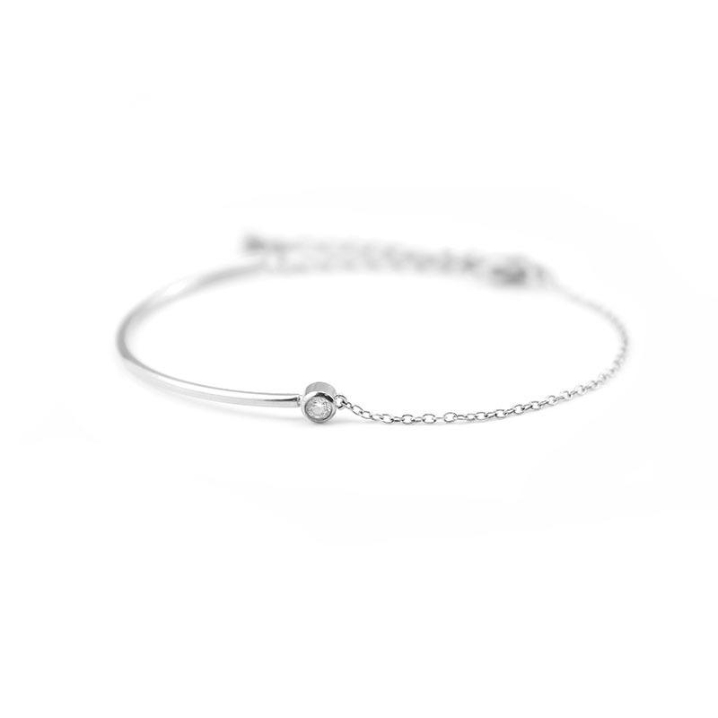 

Полуцепочка Полубраслет Ниша Розовое золото Титан Сталь Одиночный бриллиант Браслет Подарочный браслет из нержавеющей стали Ювелирные изделия