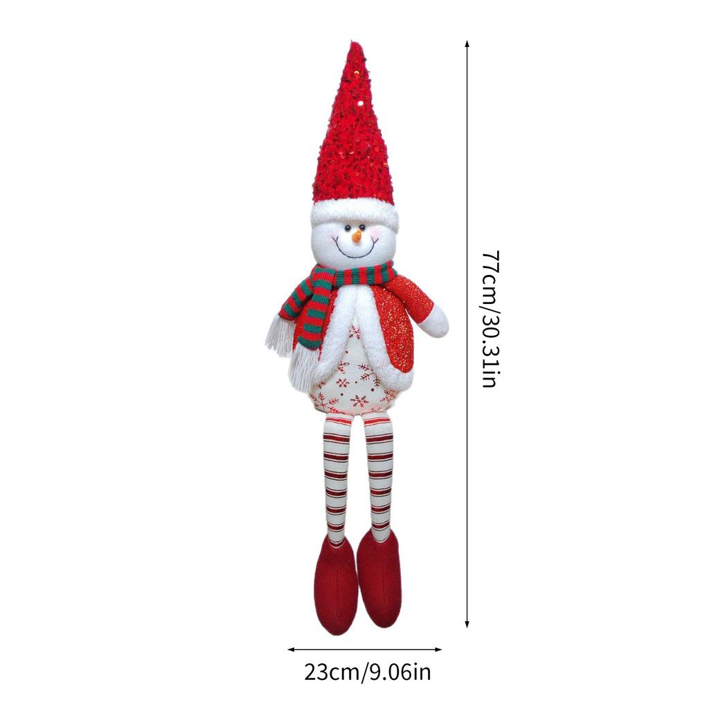 Christmas Plush Doll Desk Decoration Stuffed Toy Sitting Santa Snowman Reindeer Figure For Tabletop Mantels Display