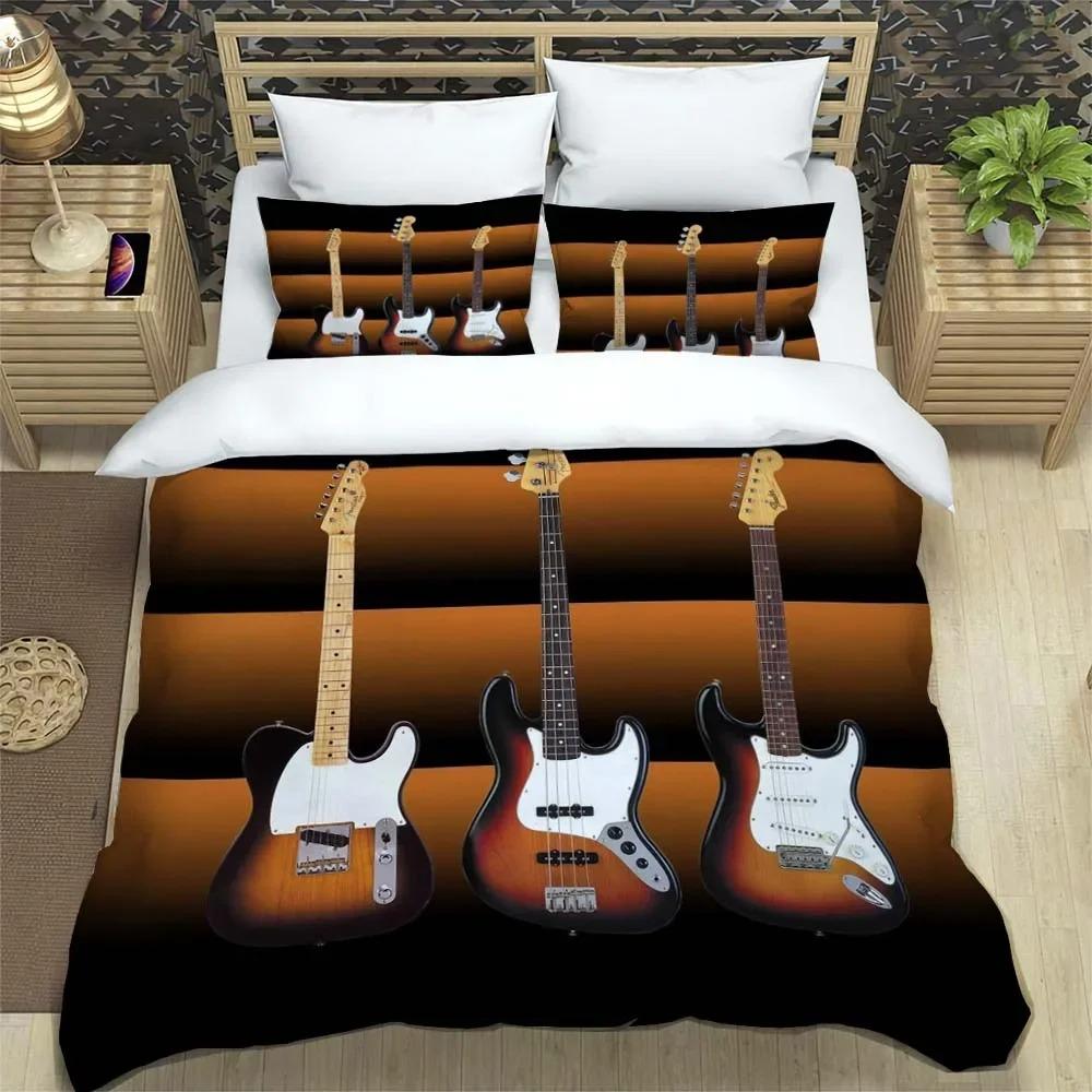 Fender Musik Gitarre Fashion 3D Printed Bedding Queen Bedding Set Customized King Size Bedding Set Soft And Comfortable