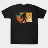 Men Black Print T-shirt Bigfoot Retro Vintage Sasquatch Washington No-Cut Transfer Paper Print Cotton Tshirt