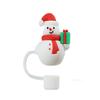 Christmas New Silicone Straw Cover 10mm Large Diameter Reusable Straw Tips Cartoon Cute Holiday Gift Dust Cap Party Xmas Decor