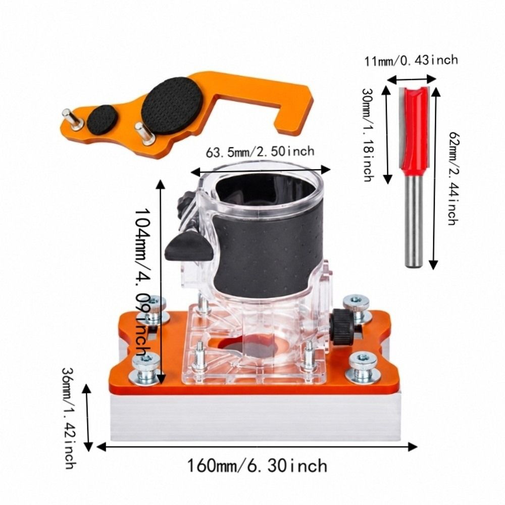 4pcs Compact Design Palm Router Base 2 in 1 Wood Trimmer Base Router Slotting Bracket For Cabinet