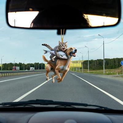 Hängendes Ornament, lustiger Tieranhänger mit Schlüsselband, einfach aufzuhängen, realistisches Design, 2D-Anhänger für den Autorückspiegel