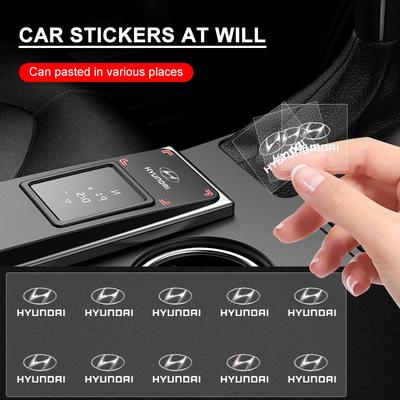 Car Logo 3D Sticker Central Control Decals Car Accessories For Accent Elantra Tucson Santafe Veloster Genesis Solaris Sonata