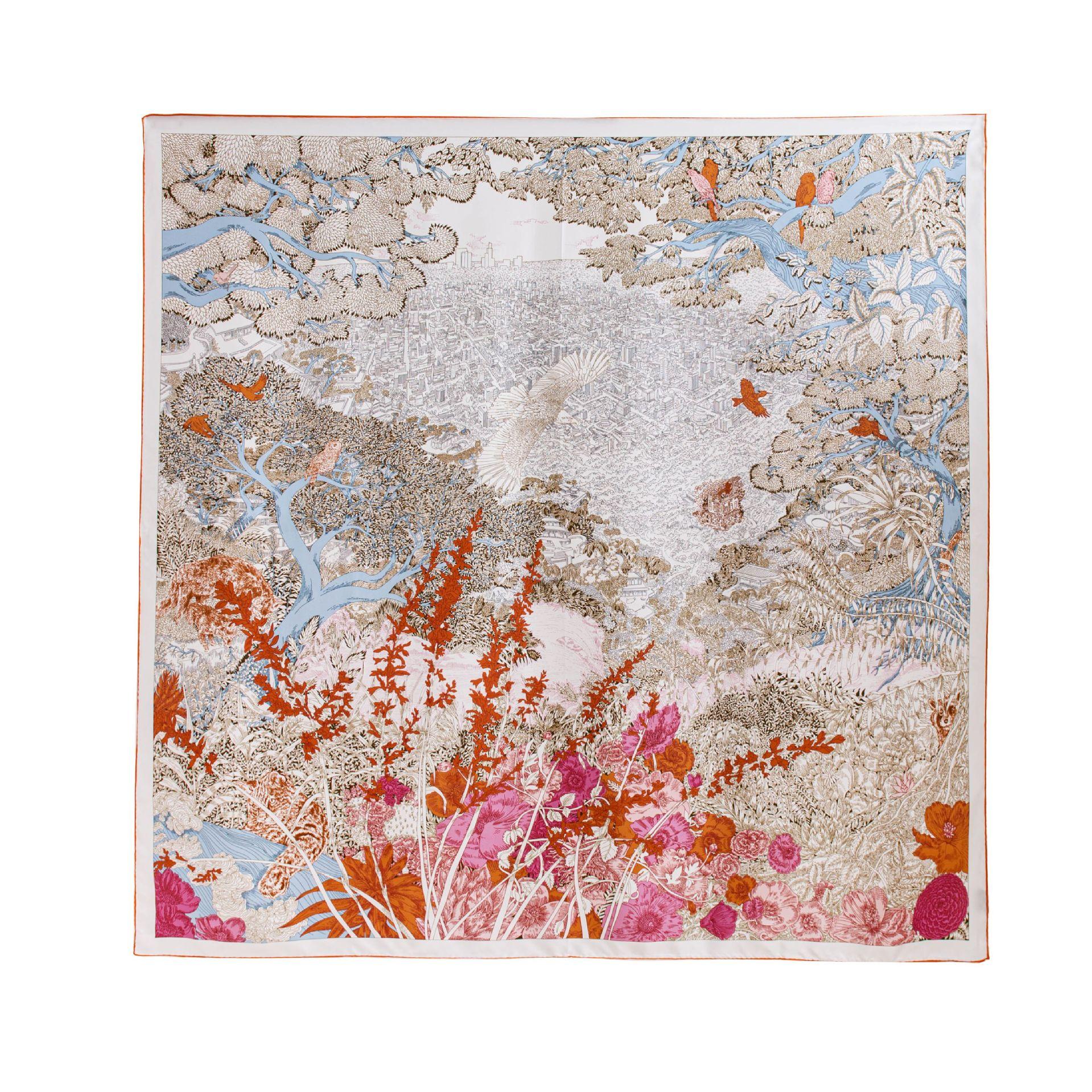 

Autumn high-end silk scarf New Chinese style double-sided 100% mulberry silk scarf