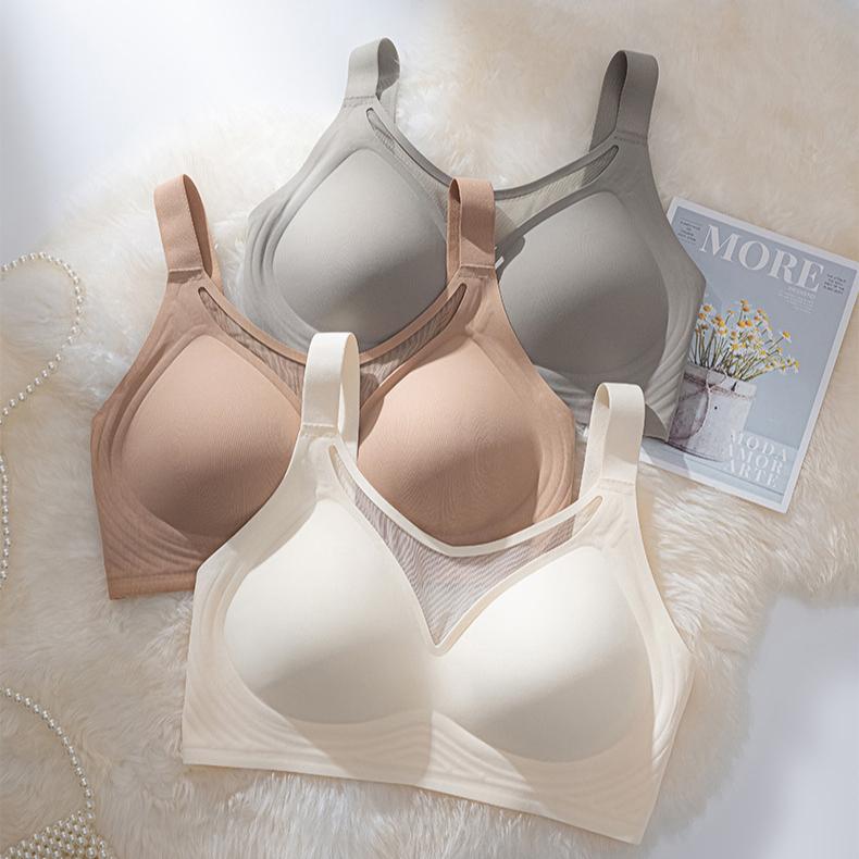 No Trace Bra Women's Strapless Bra Women's Breast Collection Accessory Anti Sagging Large Size No Steel Ring Full Cup Bra