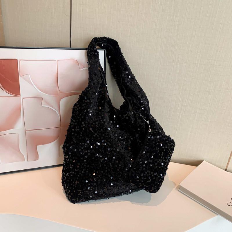 Small Sparkle Large Capacity Tote Bag For Women With Polyester Material For Daily Office Use