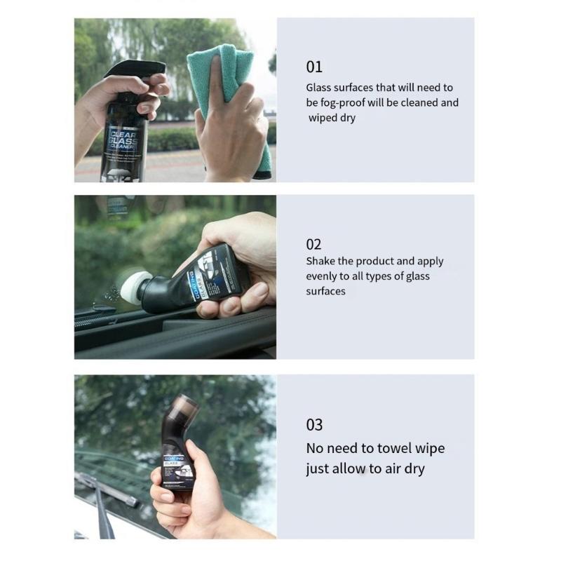 Anti Fog Coating Car Windshield Treatments 70ml for Automotive Glass & Helmets Visors Ensures Clear View In Wet Weather