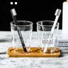 HANDUNYOU Minimalist Transparent Glass Mouthwash & Toothbrush Cup