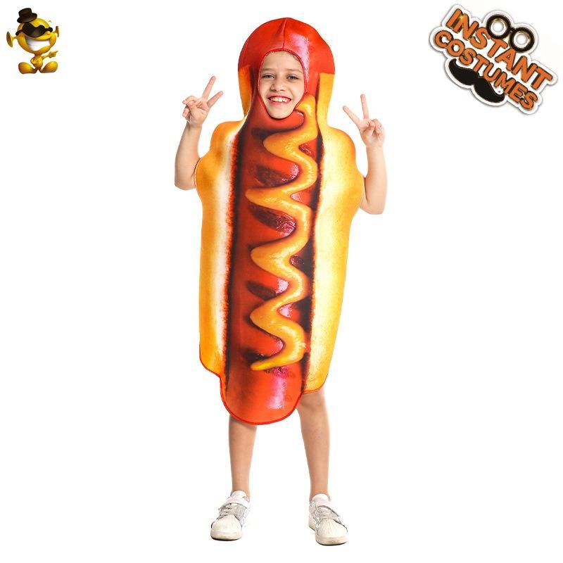 Halloween children's funny food digital printing sponge spoof hot dog cosplay costume