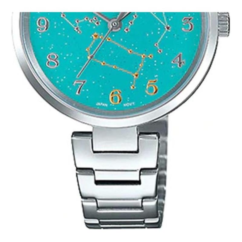 Casio Green Dial Leo Zodiac Pattern Dial Quartz Movement Stainless Steel Strap Japanese and Korean Watch Women's Watch Green Dial LTP-E07D-3