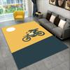 3D Retro Vintage Motorcycle Area Rug Large,Carpet Rug for Living Room Bedroom Sofa Doormat Decor,Child Play Non-slip Floor Mat