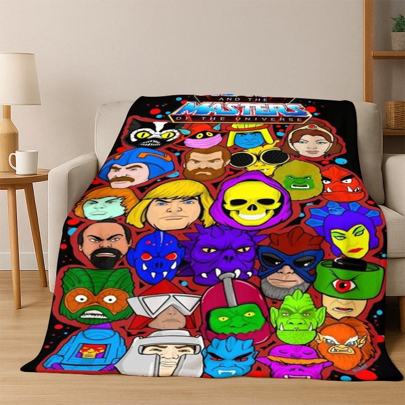 He Man Masters of The Universe Cartoon Flannel Blanket Soft Warm Blanket Throw Blanket for Bedroom Living Room Bed Travel Gift 75x90cm