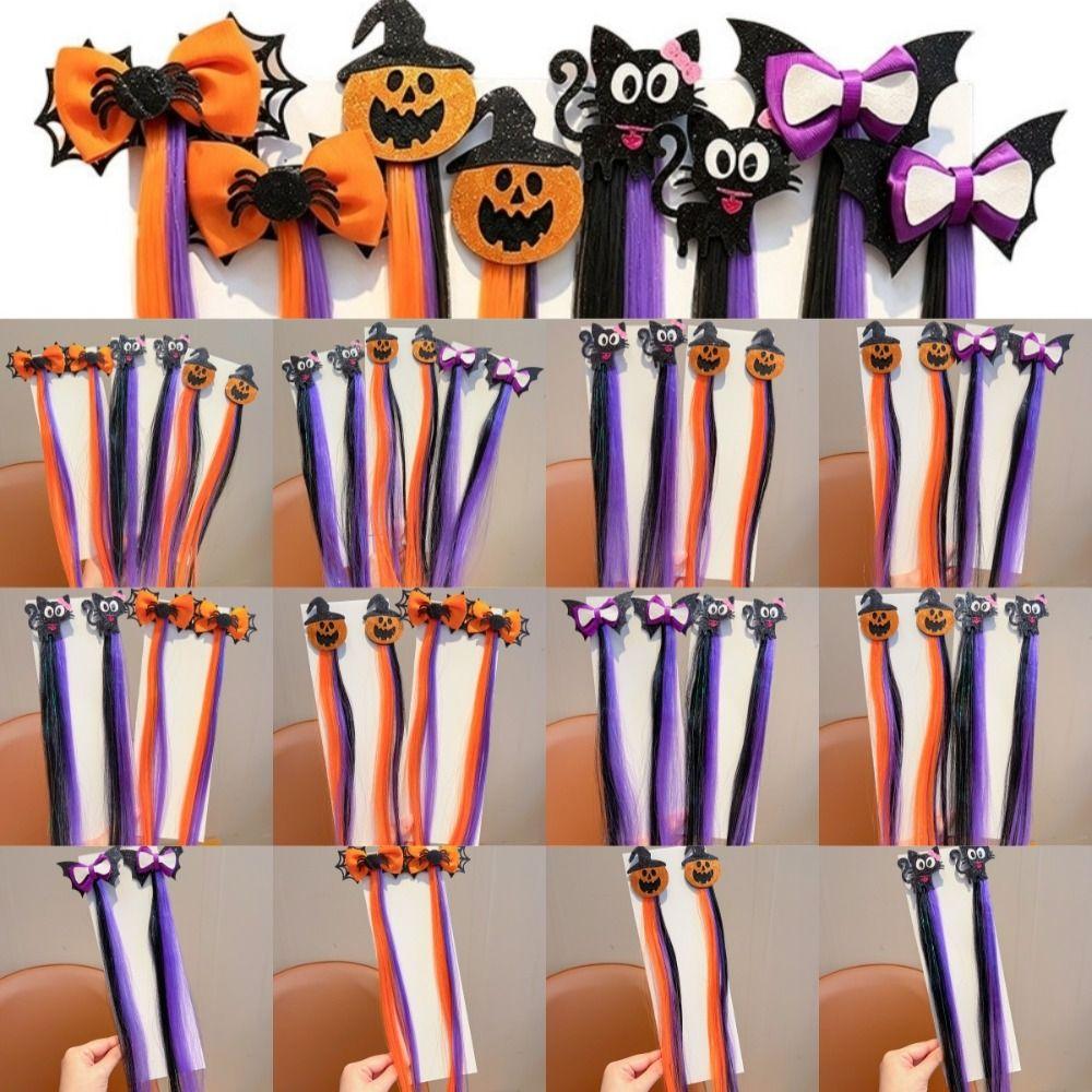 1/2/3 Pair Gradient Colored Halloween Wig Hairpins Party Atmosphere Headwear Halloween Party Use
