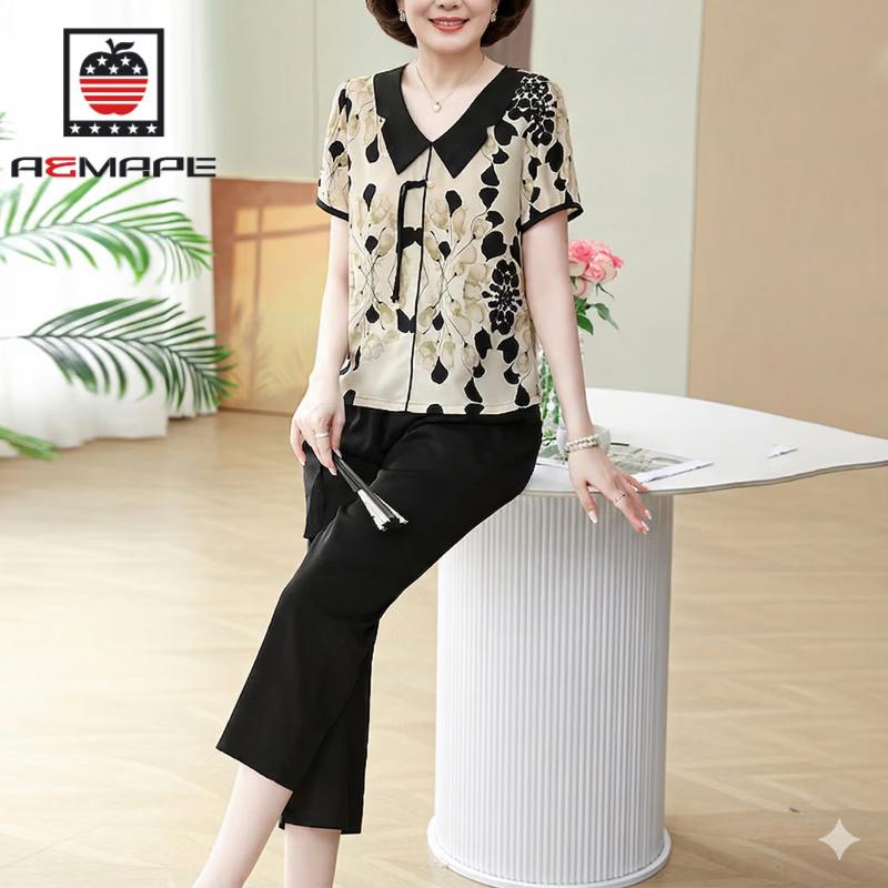 AEMAPE Women s Casual Short Sleeve Summer Set 3XL