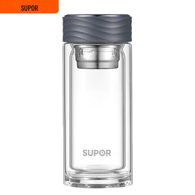 SUPOR Double-Layer Insulated Glass Tea Infuser Mug