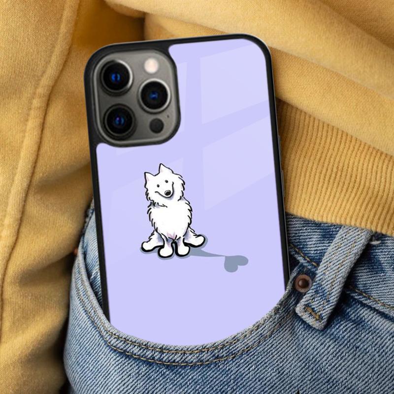 Cartoon Samoyed Dog Soft Phone Case for iPhone 17 Air 16e Pro max 15 Pro 13 14 Plus 11 12 MagSafe Magnetic Coque