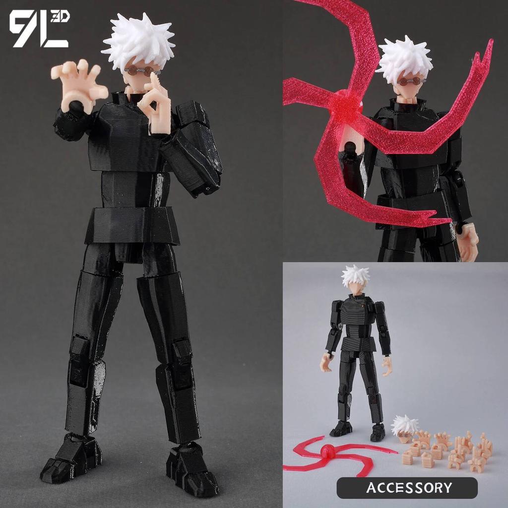 9L 3D Jujutsu Kaisen Figure Titan 13 Anime Gojo Black Outfit Model Lucky 13 Model Dummy 13 Anime Multi-Jointed Poseable Toys