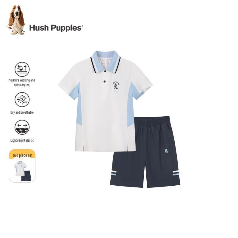 

Комплект из быстросохнущей футболки-поло и шорт для мальчиков Hush Puppies 160