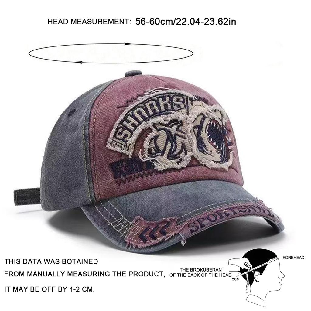 Personalized SHRRKS Shark Baseball Hat Vintage Washed Dad Hats Fashionable Outdoor Leisure Sunscreen Cap Golf Caps