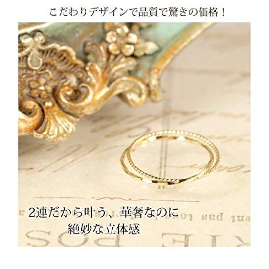 Precious Pink Gold 18K Pinky Ring for Size 18K Pink Gold Women, 15, Double-Row,