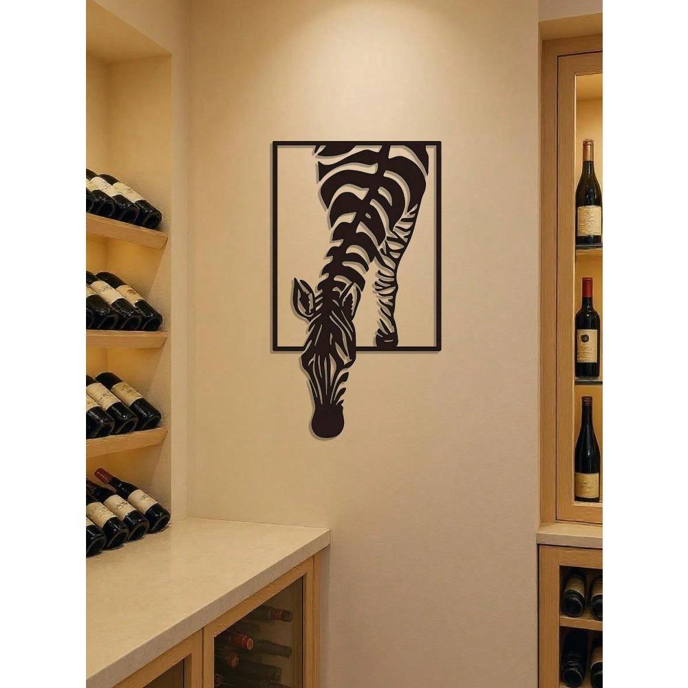 Sleek Zebra Metal Wall Art Modern Animal Sculpture for Farmhouse Boho Living Room Office Durable Indoor Outdoor Decor