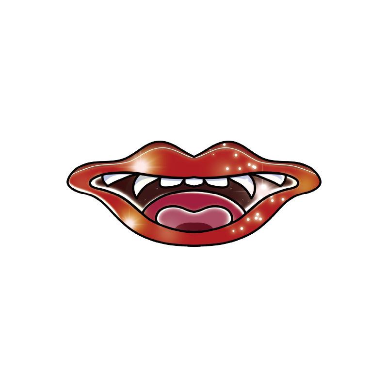 Halloween Mouth Temporary Tattoo Stickers, Vampire Lip Face Stickers for Halloween Party Makeup Decor