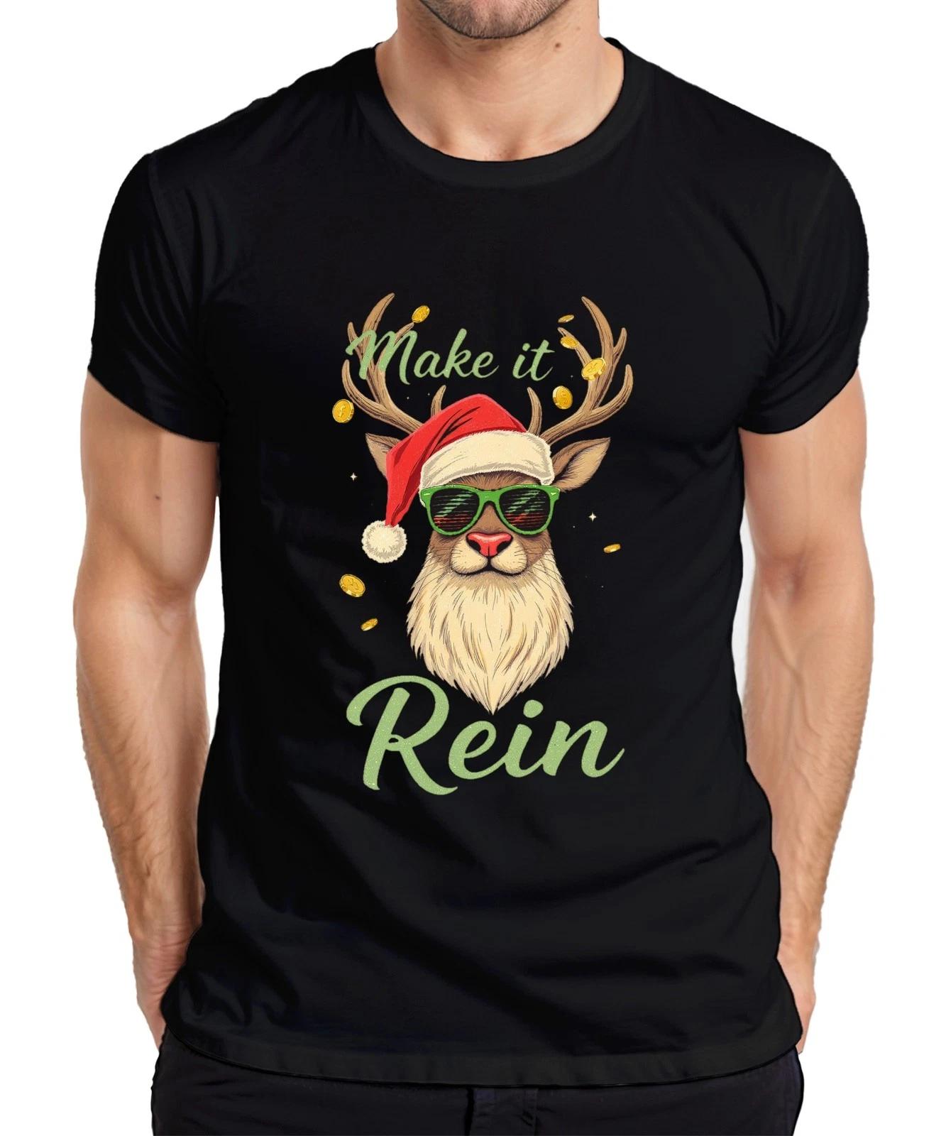 Make it Rein Rentier Sonnenbrille Weihnachten lustig Geschenk Herren T-Shirt XS