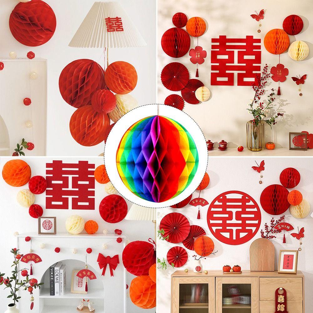 Craft Gift Supplies Honeycomb Balls Chinese Paper Lantern Paper Pom Poms Birthday Wedding Decor