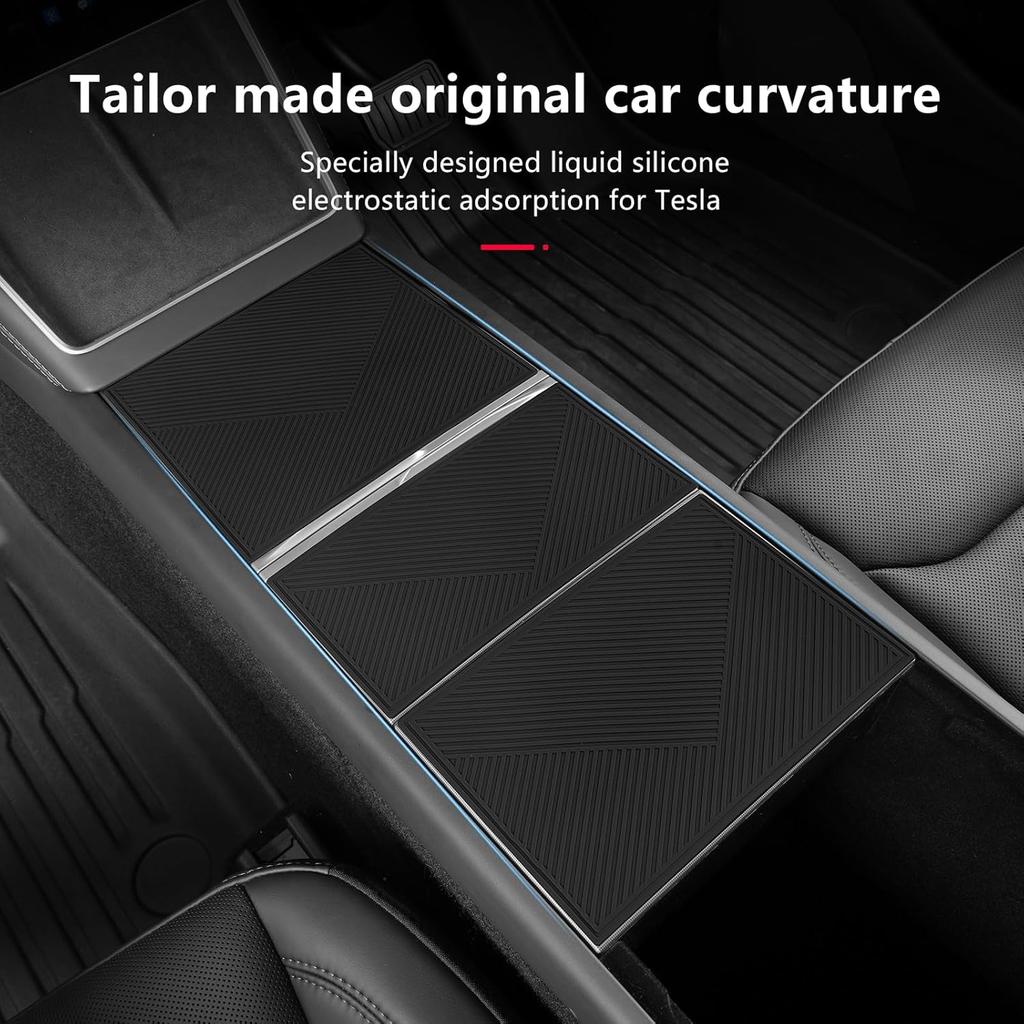 Center Console Silicone Wrap Kit for Tesla Model 3 2024-2025 / Model Y 2025, Tesla Center Console electrostatic adsorption Cover for Model 3/Y