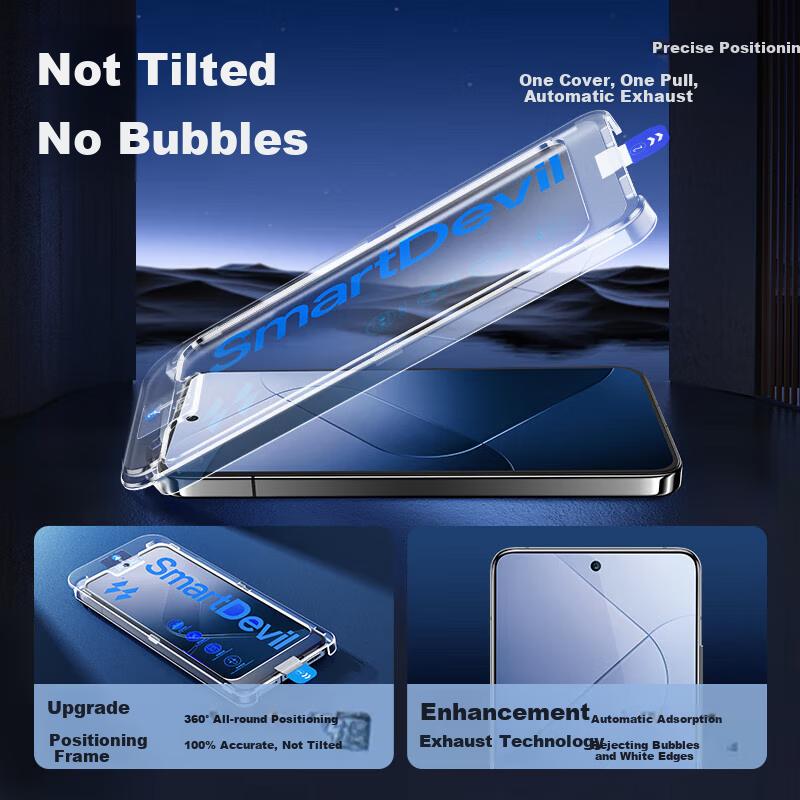 SmartDevil [Flash 2 Pieces] Suitable for Xiaomi 14 Tempered Film Xiaomi 14 Phone Film High Definition Anti-Fingerprint Full Screen Protection Film
