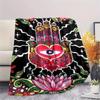 1Pc Jewish Hamsa Print Flannel Blanket, High Quality Comfortable for All Seasons, Home Decor, Warmth and Comfort, Perfect for Christmas Gifts