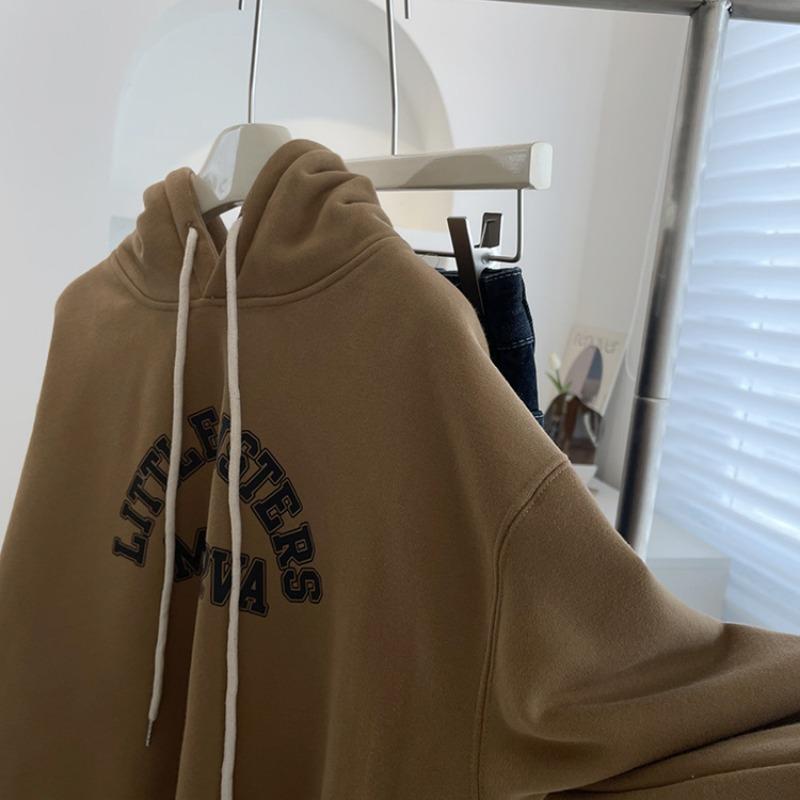 Women Long Sleeve Hooded V Neck Loose Pullovers Female Tops Solid Color Sweatshirts