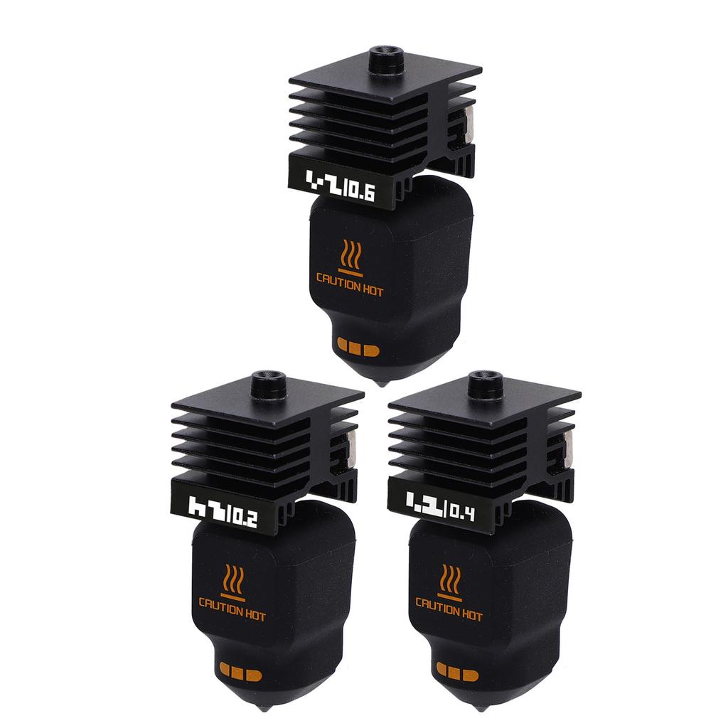 3 Pcs Hotend Set Replacement for Bambu Lab P2S H2D H2S H2C 3D Printer 0.2mm 0.4mm 0.6mm Nozzle Hotend and Silicone