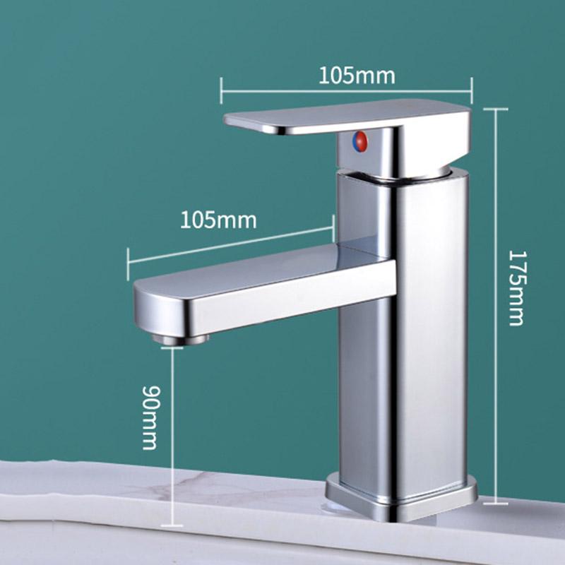 Stainless Steel Basin Faucet Square Hot and Cold Dual-use Household Bathroom Kitchen Faucet