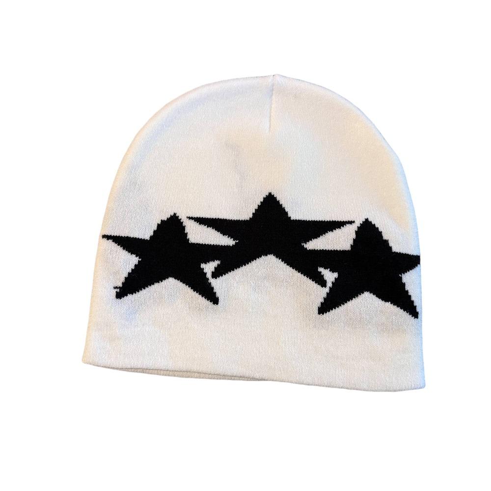 Pullover Style Warm Knit Hat Windproof Pentagram Beanie Hat Niche Beanies  Skating Camping Hiking
