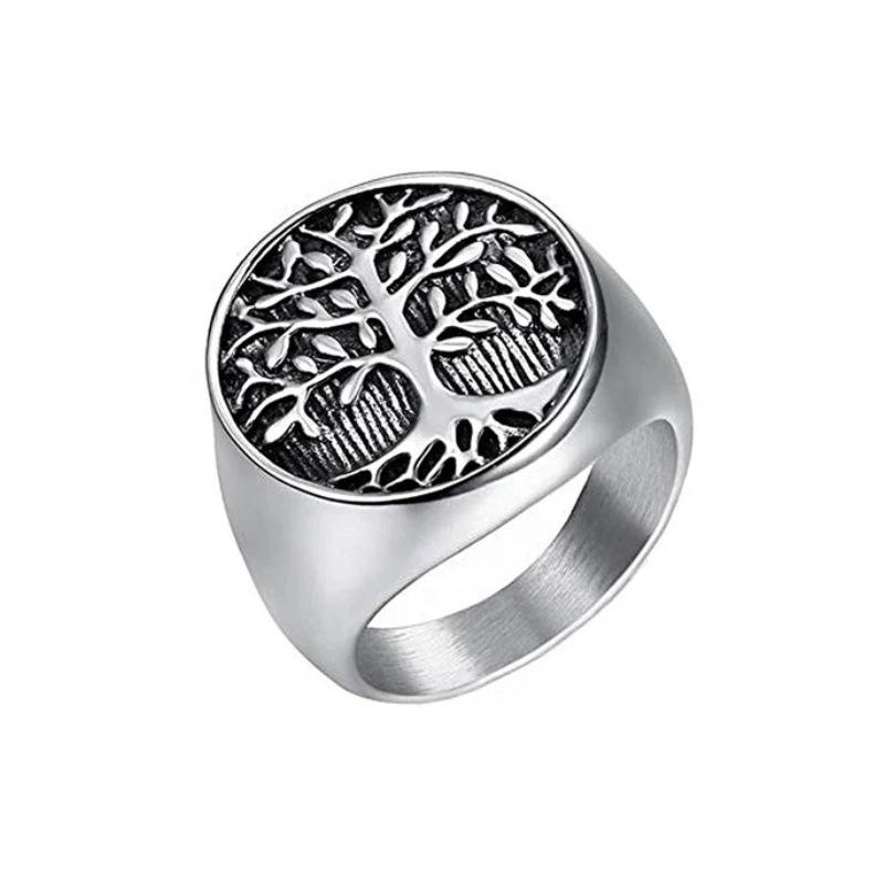 European and American New Tree of Life Oil Ring Hip Hop HIPHOP Jewelry Environmentally Friendly Men's Ring