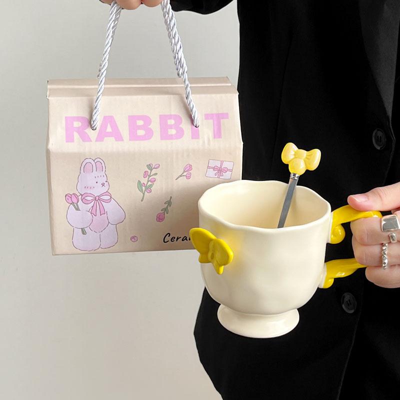 Mädchen Herz Verträumter Schmetterling Keramiktasse Mädchen Hoch Hübsch Kaffee Wasser Tasse Souvenir Nische Geburtstagsgeschenk