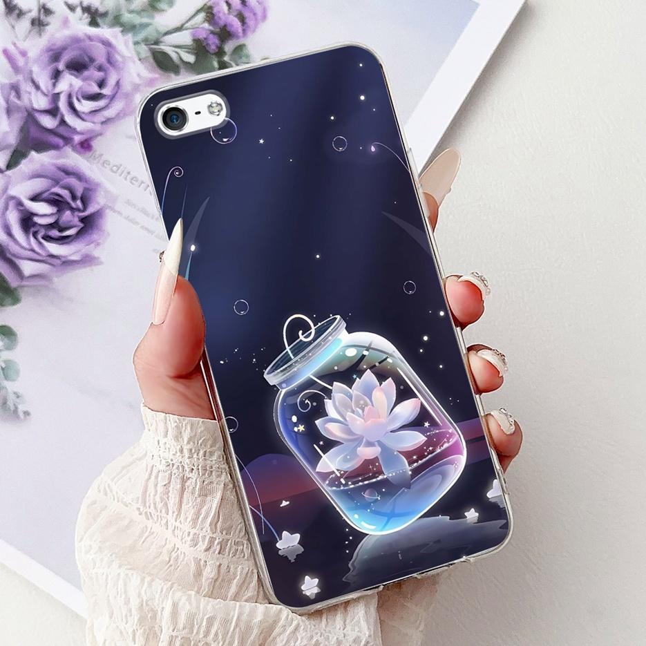 Für Apple iPhone 5 5S Hülle iPhoneSE Luxuriöse Bemalte Blumenhülle Weiche Silikon-Handyhülle Für iPhone SE 2020 2022 iPhone5 Fundas